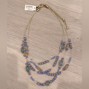 Chico’s Blue Aletha Illusion Necklace NWT